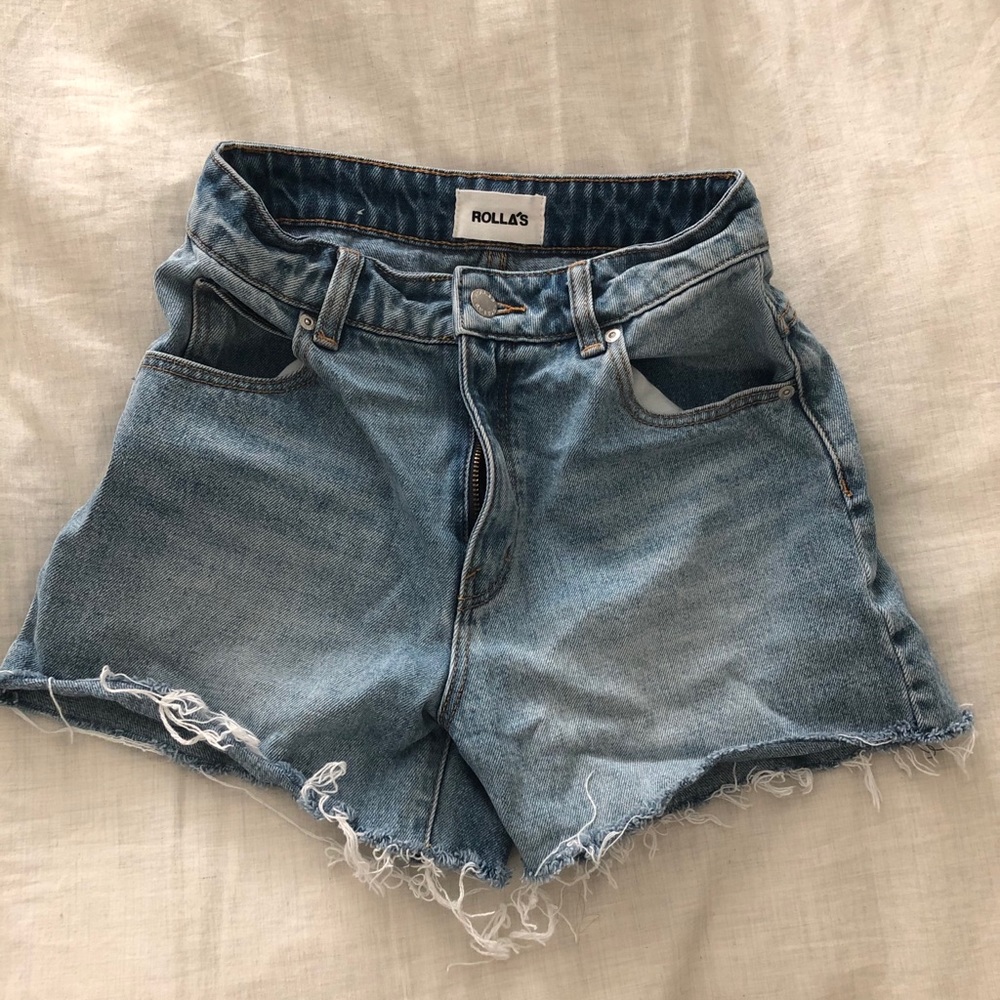 ROLLA’s Short Medium Wash Denim Cutoff Shorts